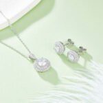 Luxury Round Necklace & Earrings & Ring Set