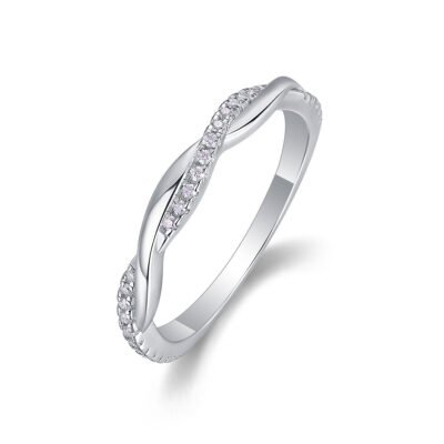 Twisted Moissanite Sliver Ring