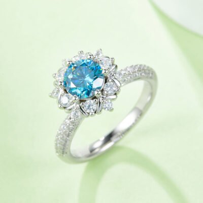 Flying Flower Blue Ring