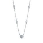 Moissanite Halo Necklace