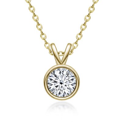 Elara Gold Bezel Necklace