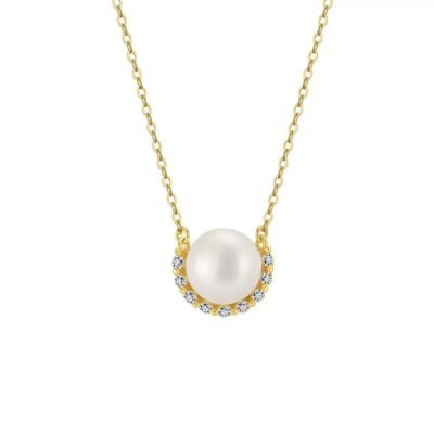 Gold Plated Drift Pearl Necklace